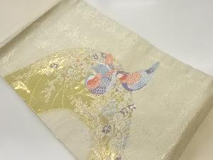 本金箔二重織鴛鴦に草花模様織出し名古屋帯